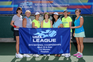 55 and Over 9.0 Women's team from Newtown Square, Pa. Players include Doranne Bigelow, Gail Marie Ferrigno, Karen Nyirjesy, Alison Harrison (Captain), Keiko Sato, Beckie Beazley, Joyce Szayna on November 1, 2015 - team photos during the Adult 55 & Over 7.0 and 9.0 USTA League National Championships in Surprise, AZ.